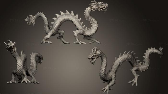 Статуэтки грифоны и драконы (Новогодний Дракон, STKG_0072) 3D модель для ЧПУ станка
